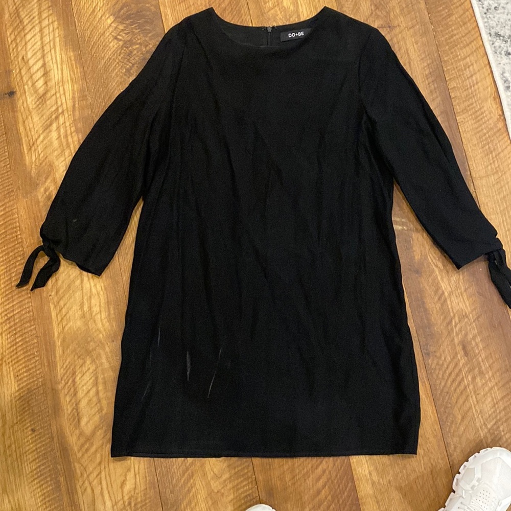 Do Be black dress with tie sleeves